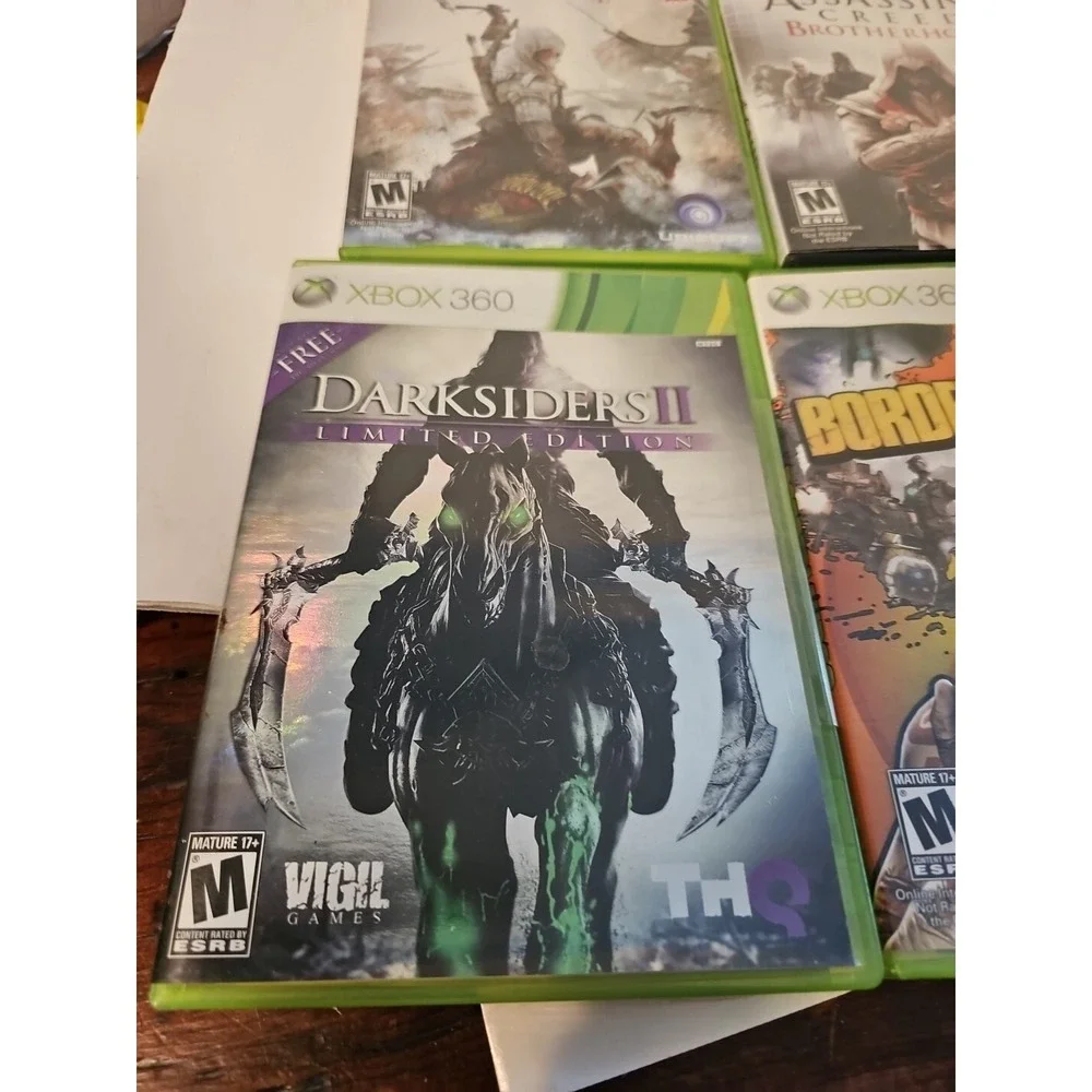 Lot Of 6 Xbox360 Games Borderlands Fable Darksider Assassin's Cree Call Of Duty